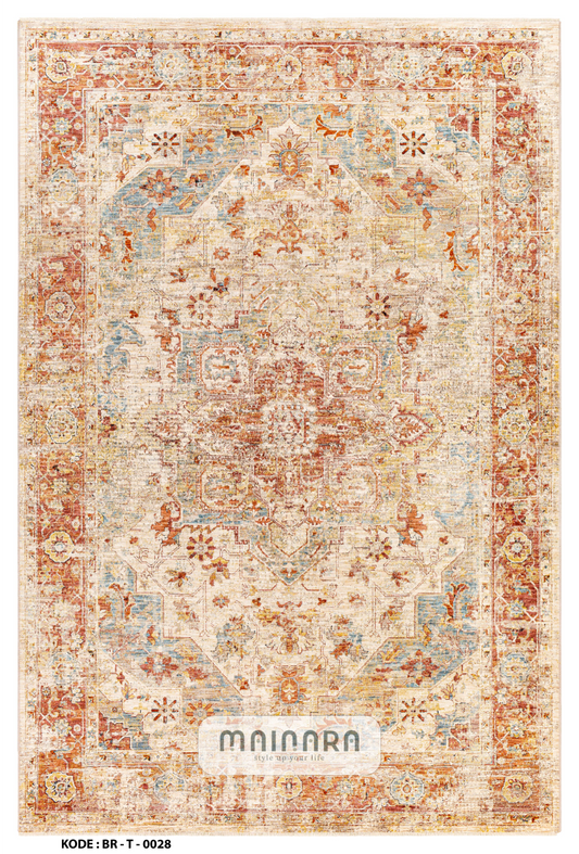 Karpet Tradisional (BR-T-0028) - Brown,Orange,Blue