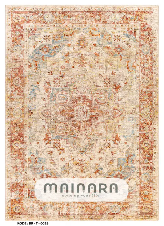 Karpet Tradisional (BR-T-0028) - Brown,Orange,Blue