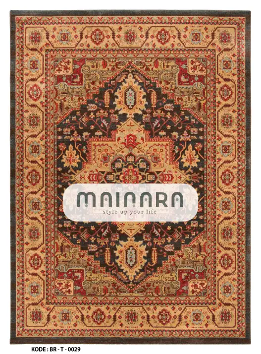 Karpet Tradisional (BR-T-0029) - Brown,Red,Cream