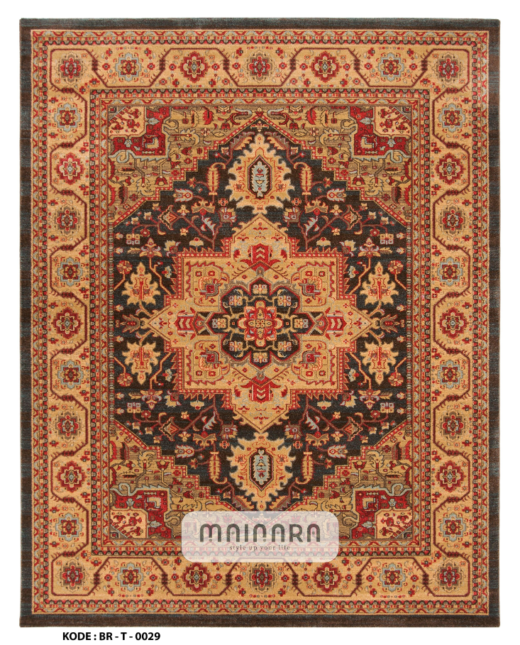 Karpet Tradisional (BR-T-0029) - Brown,Red,Cream