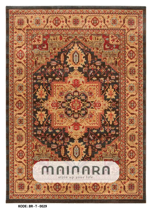 Karpet Tradisional (BR-T-0029) - Brown,Red,Cream