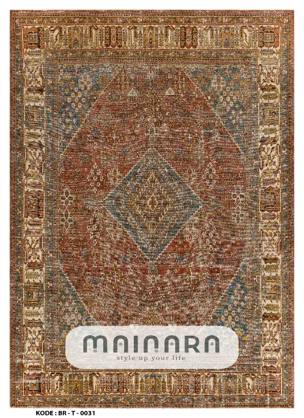 Karpet Tradisional (BR-T-0031) - Brown,Blue