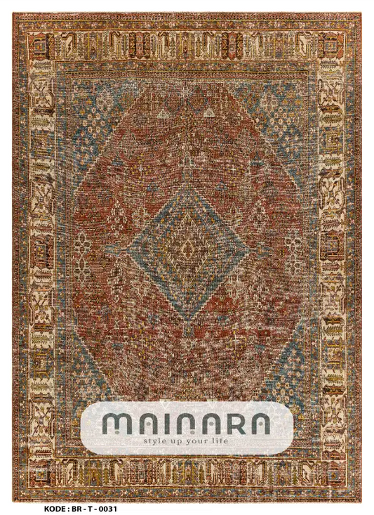 Karpet Tradisional (BR-T-0031) - Brown,Blue