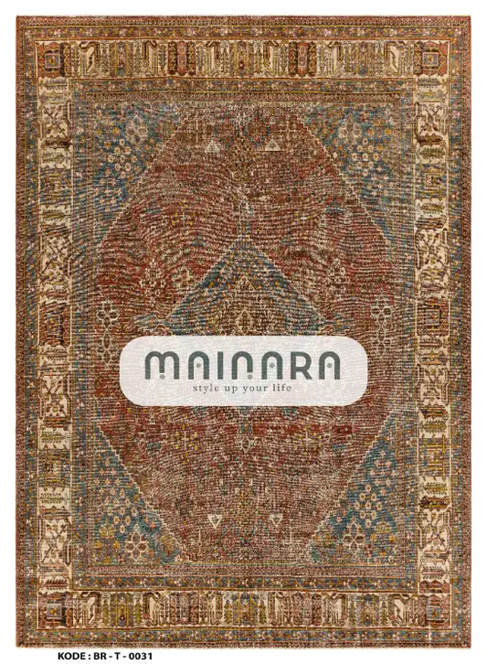 Karpet Tradisional (BR-T-0031) - Brown,Blue