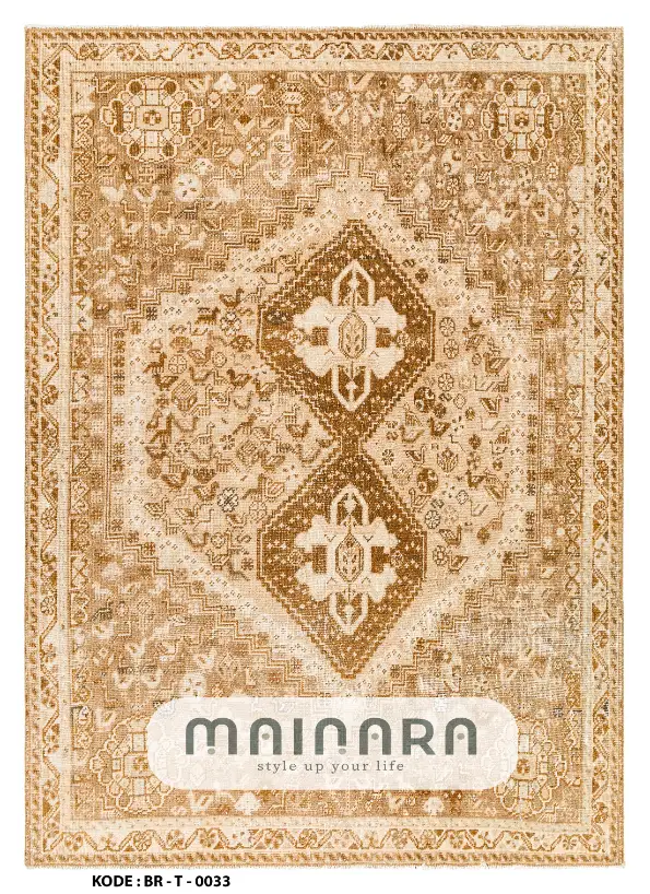 Karpet Tradisional (BR-T-0033) - Brown,Cream