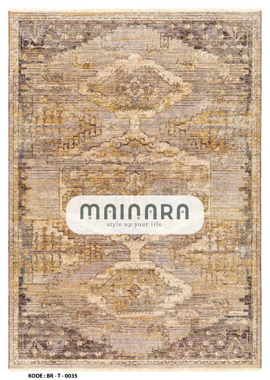 Karpet Tradisional (BR-T-0035) - Brown,Cream