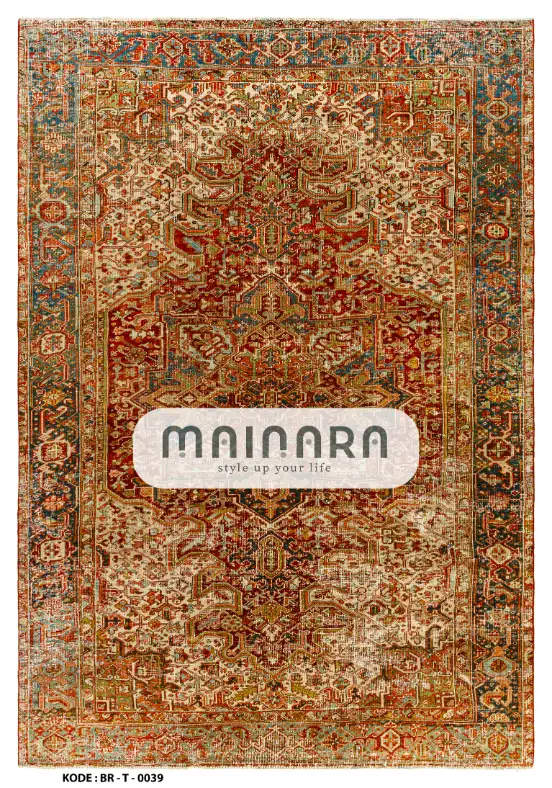 Karpet Tradisional (BR-T-0039) - Brown,Green,Red