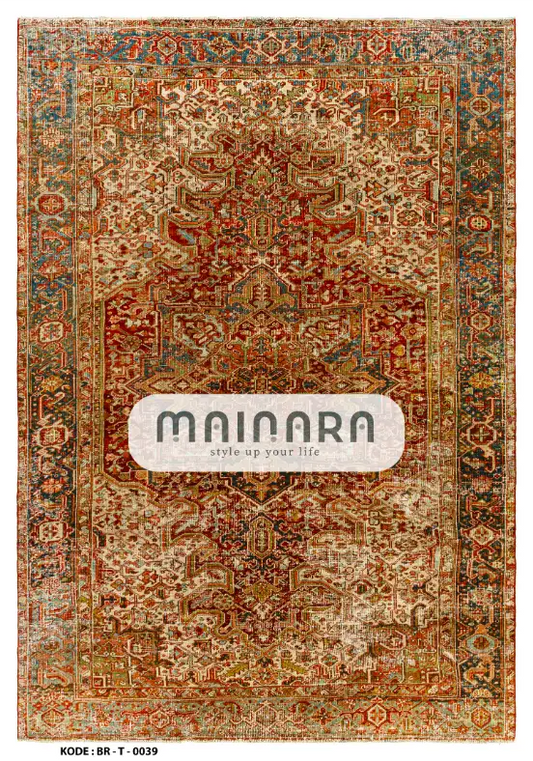 Karpet Tradisional (BR-T-0039) - Brown,Green,Red