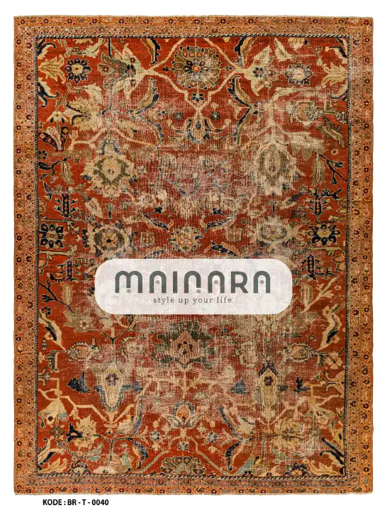 Karpet Tradisional (BR-T-0040) - Brown,Orange,Red,Black