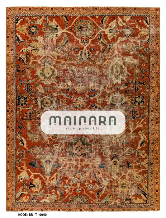 Karpet Tradisional (BR-T-0040) - Brown,Orange,Red,Black