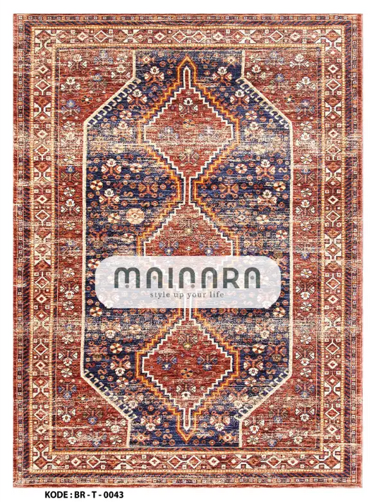 Karpet Tradisional (BR-T-0043) - Brown,Yellow,Blue