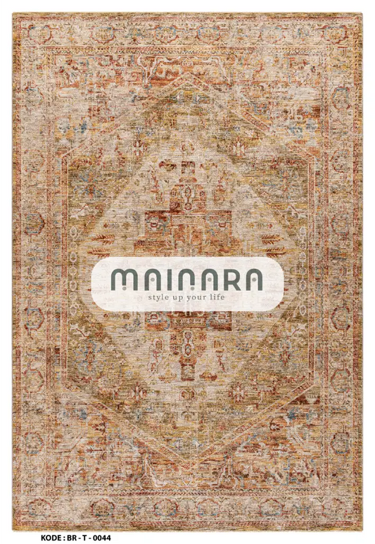 Karpet Tradisional (BR-T-0044) - Brown,Cream,Orange