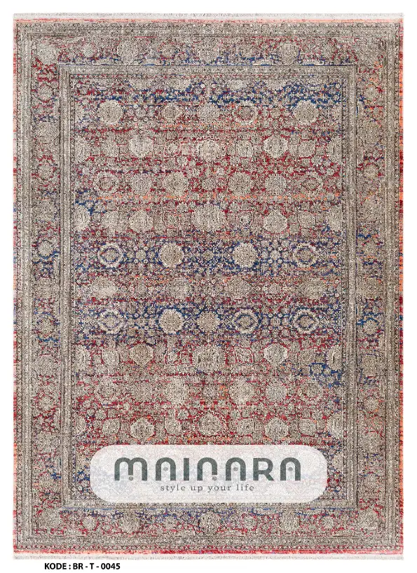 Karpet Tradisional (BR-T-0045) - Brown,Blue,Red