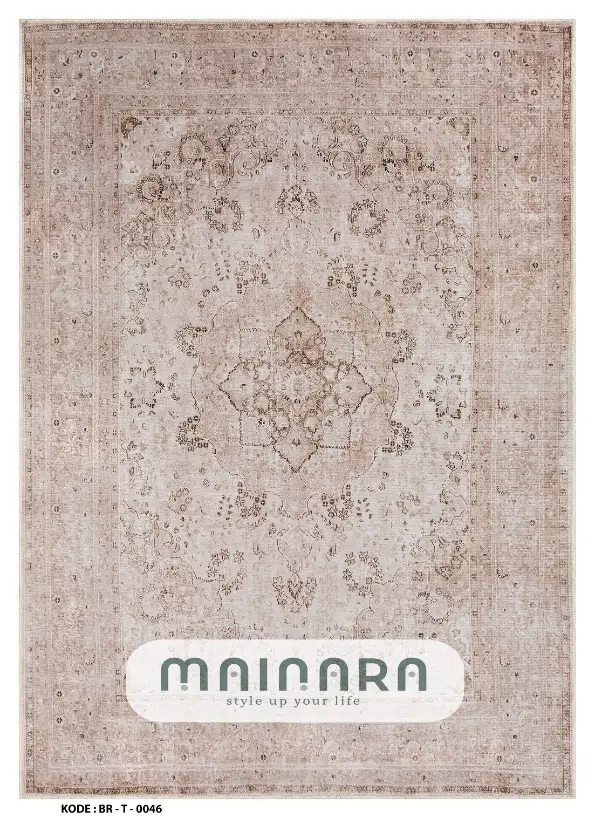 Karpet Trdaisional (BR-T-0046) - Brown,Cream