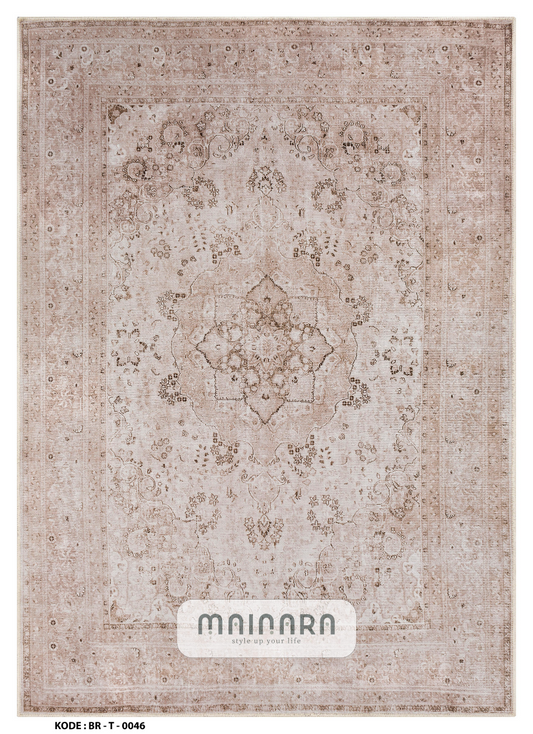 Karpet Trdaisional (BR-T-0046) - Brown,Cream