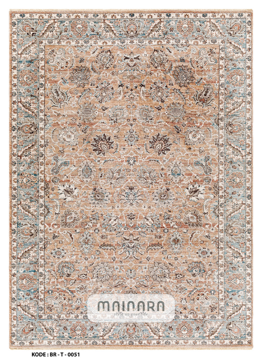 Karpet Tradisional (BR-T-0051) - Brown,Orange,Blue