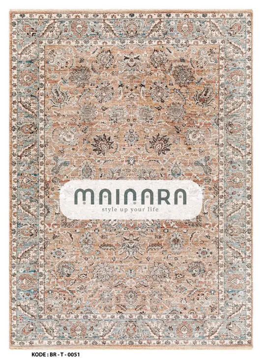 Karpet Tradisional (BR-T-0051) - Brown,Orange,Blue