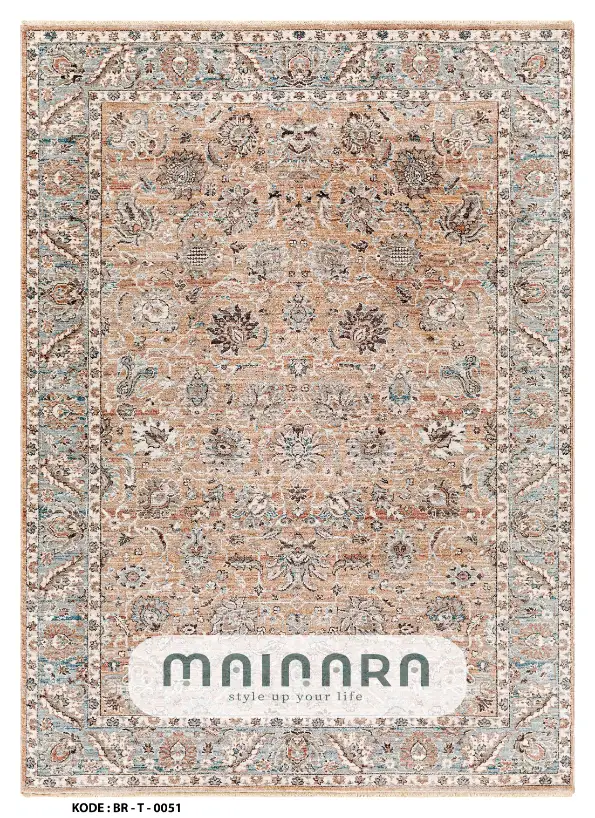 Karpet Tradisional (BR-T-0051) - Brown,Orange,Blue