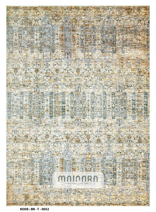 Karpet Tradisional (BR-T-0052) - Brown,Blue,Grey