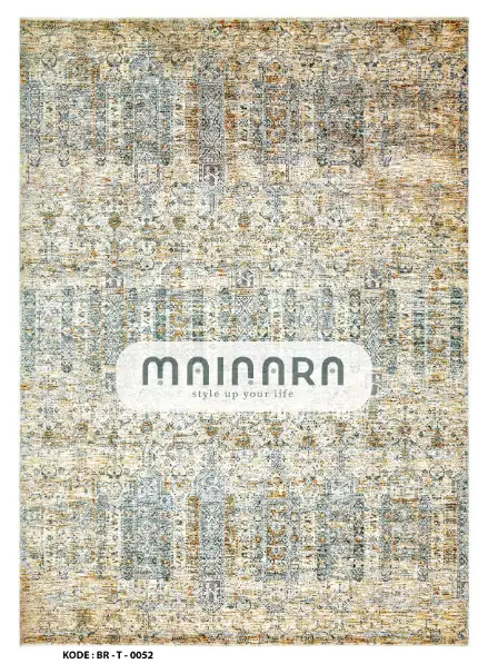 Karpet Tradisional (BR-T-0052) - Brown,Blue,Grey
