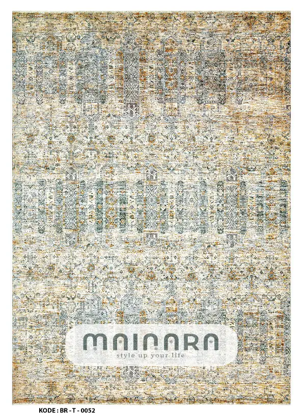 Karpet Tradisional (BR-T-0052) - Brown,Blue,Grey