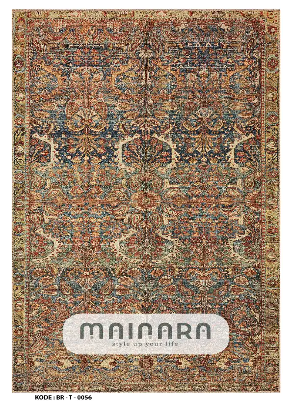Karpet Tradisional (BR-T-0056) - Brown,Blue