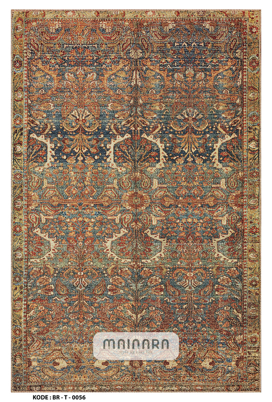 Karpet Tradisional (BR-T-0056) - Brown,Blue