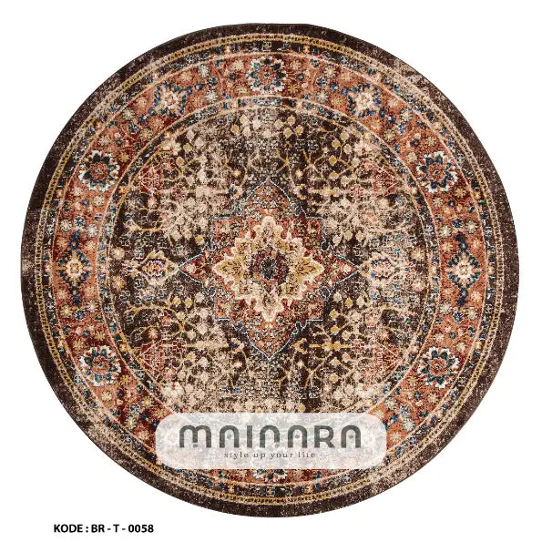 Karpet Tradisional (BR-T-0058) - Brown,Cream,Blue