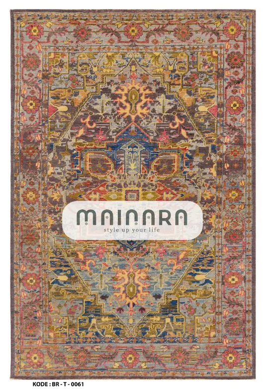 Karpet Tradisional (BR-T-0061) - Brown,Red,Grey,Green,Orange,Blue