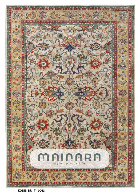 Karpet Tradisional (BR-T-0063) - Brown,Green,Red,Yellow,Blue