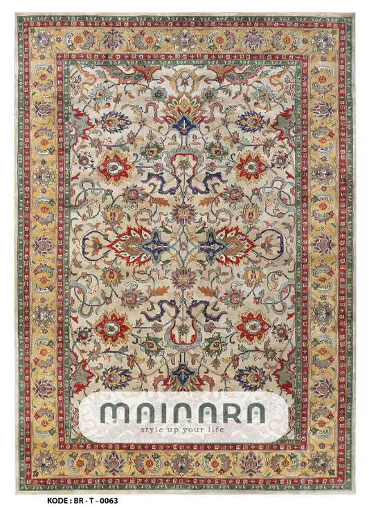 Karpet Tradisional (BR-T-0063) - Brown,Green,Red,Yellow,Blue