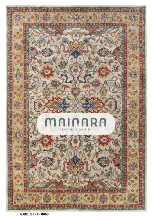 Karpet Tradisional (BR-T-0063) - Brown,Green,Red,Yellow,Blue
