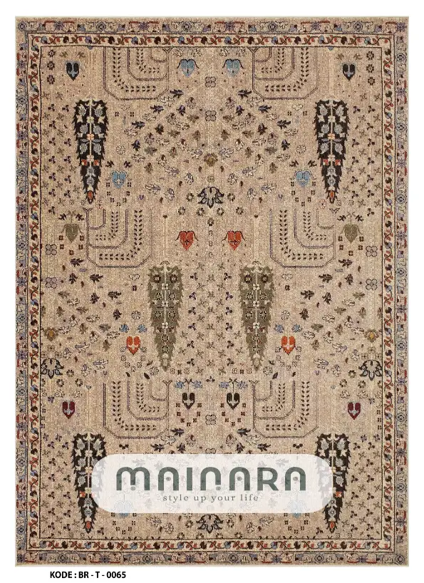 Karpet Tradisional (BR-T-0065) - Brown,Green,Black,Blue