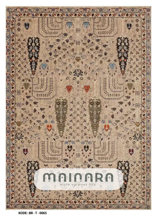 Karpet Tradisional (BR-T-0065) - Brown,Green,Black,Blue