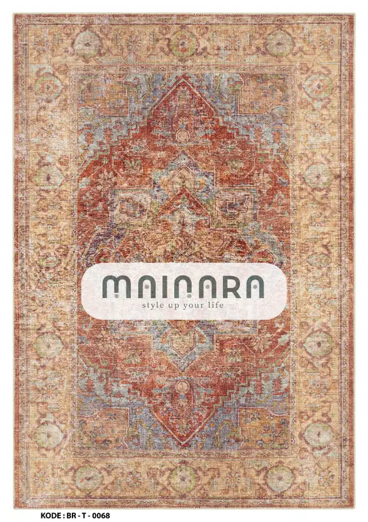 Karpet Tradisional (BR-T-0068) - Brown,Red,Orange,Blue