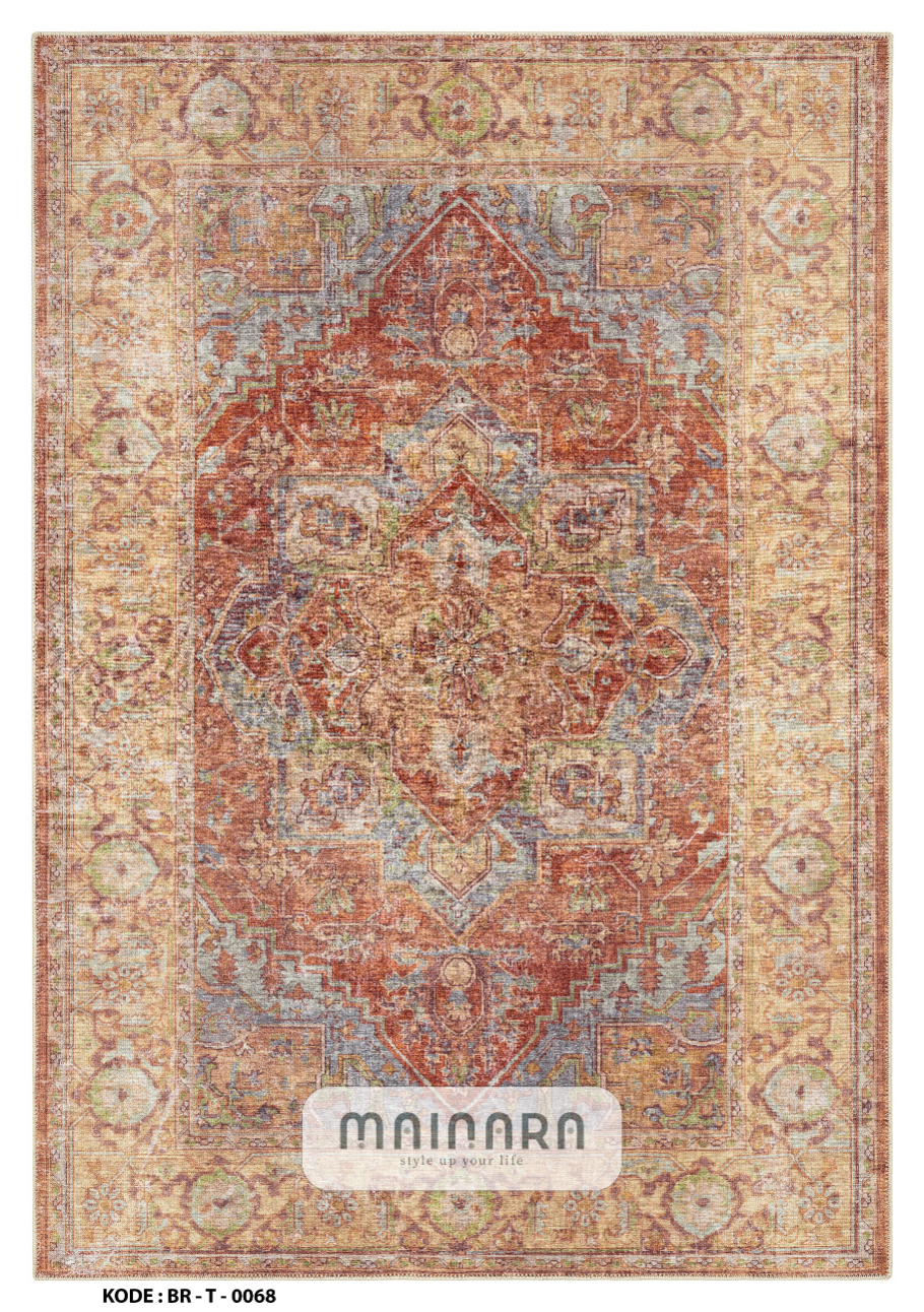 Karpet Tradisional (BR-T-0068) - Brown,Red,Orange,Blue