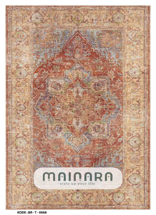 Karpet Tradisional (BR-T-0068) - Brown,Red,Orange,Blue