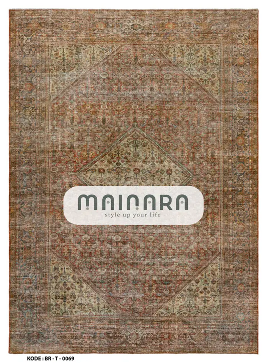 Karpet Tradisional (BR-T-0069) - Brown,Green
