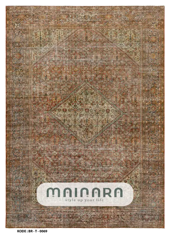 Karpet Tradisional (BR-T-0069) - Brown,Green