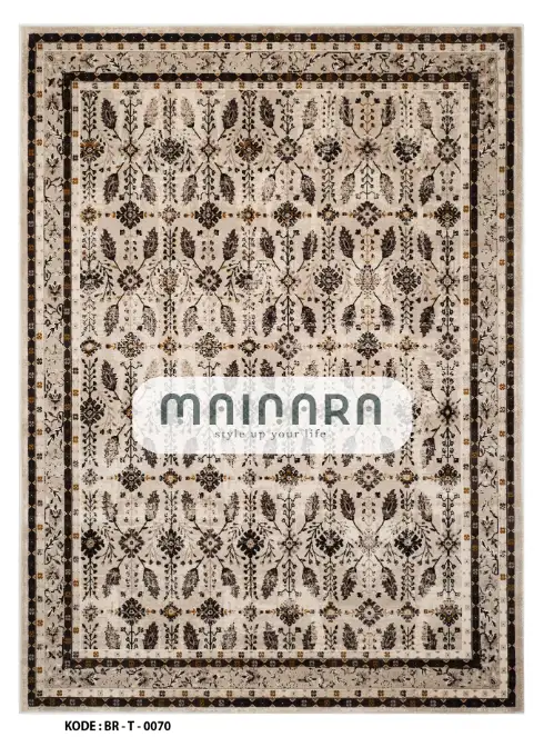 Karpet Tradisional (BR-T-0070) - Brown,Cream