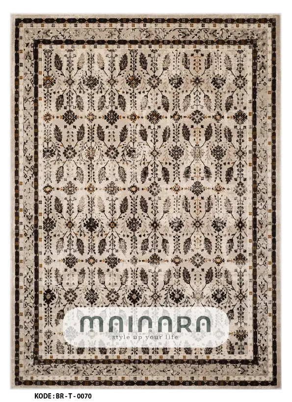 Karpet Tradisional (BR-T-0070) - Brown,Cream