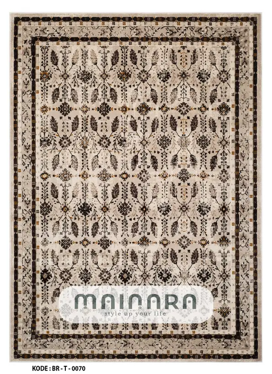 Karpet Tradisional (BR-T-0070) - Brown,Cream