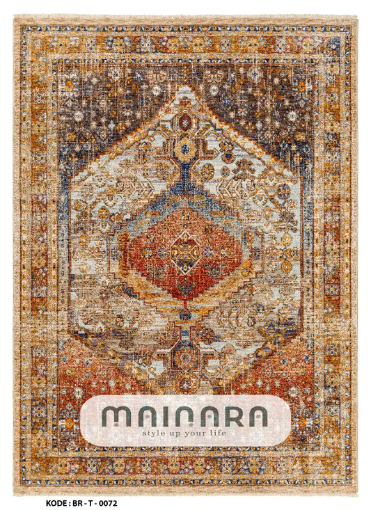 Karpet Tradisional (BR-T-0072) - Brown,Orange,Blue