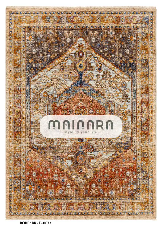 Karpet Tradisional (BR-T-0072) - Brown,Orange,Blue