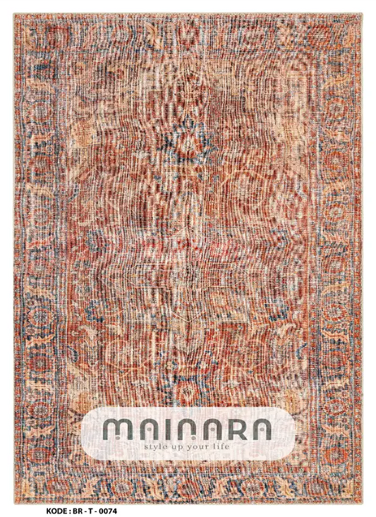 Karpet Tradisional (BR-T-0074) - Brown,Orange,Blue