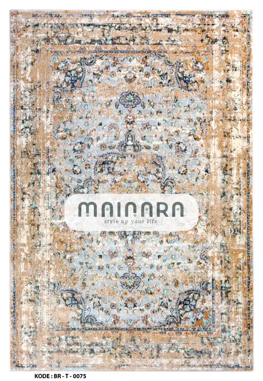 Karpet Tradisional (BR-T-0075) - Brown,Grey,Blue