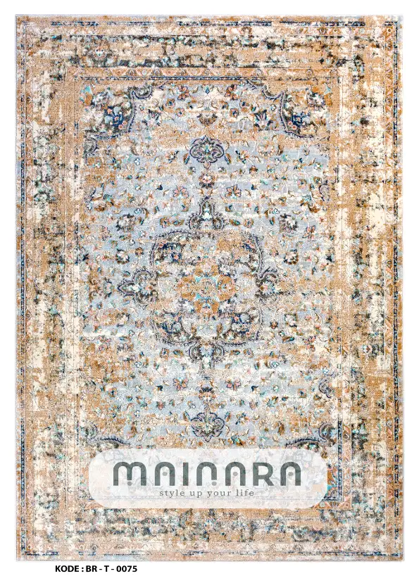 Karpet Tradisional (BR-T-0075) - Brown,Grey,Blue