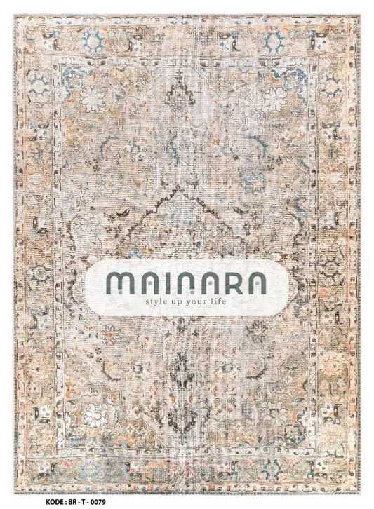 Karpet Tradisioanl (BR-T-0079) - Brown,Cream,Blue