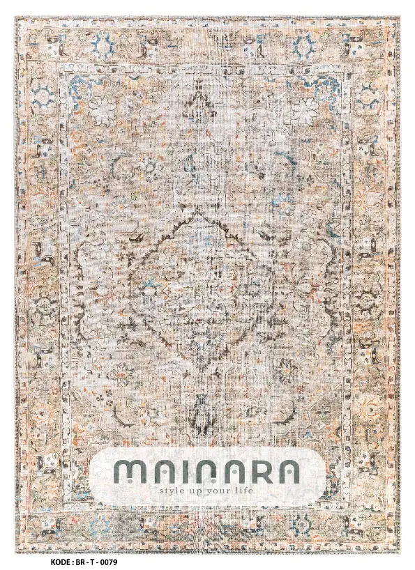 Karpet Tradisioanl (BR-T-0079) - Brown,Cream,Blue