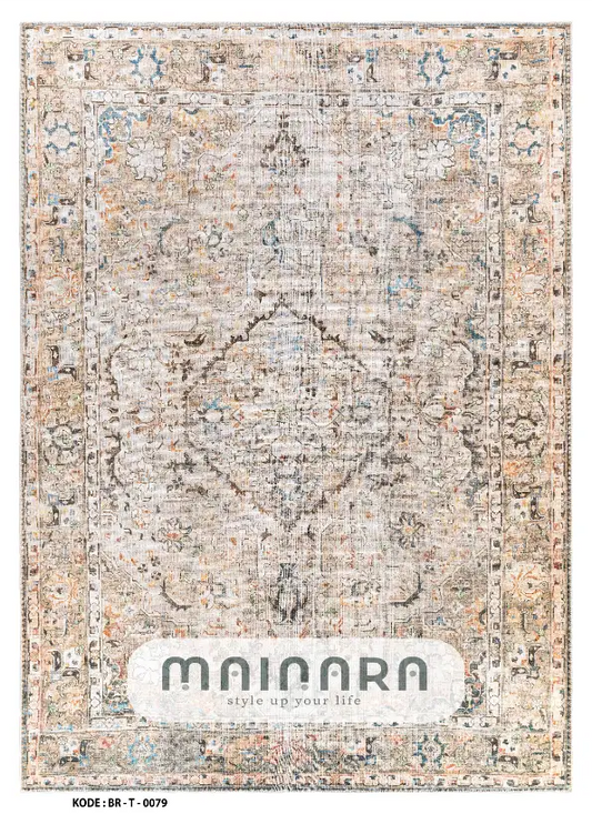 Karpet Tradisioanl (BR-T-0079) - Brown,Cream,Blue